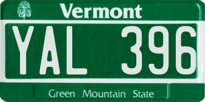 VT license plate YAL396