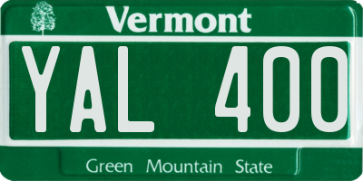 VT license plate YAL400