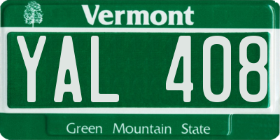 VT license plate YAL408
