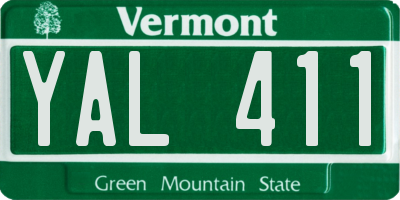 VT license plate YAL411