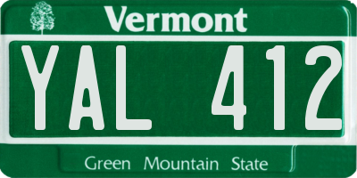 VT license plate YAL412