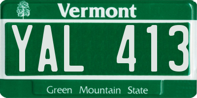 VT license plate YAL413