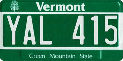 VT license plate YAL415