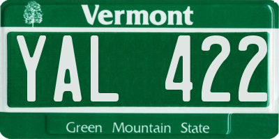VT license plate YAL422