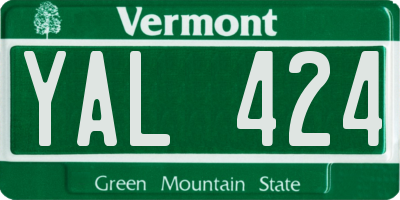 VT license plate YAL424