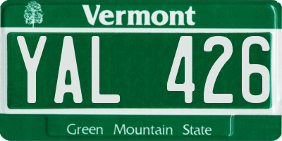 VT license plate YAL426