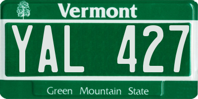 VT license plate YAL427