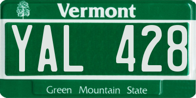 VT license plate YAL428