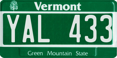 VT license plate YAL433