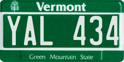 VT license plate YAL434