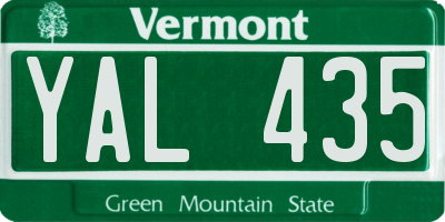 VT license plate YAL435