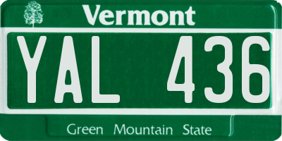 VT license plate YAL436