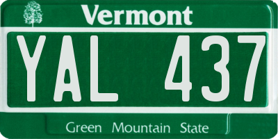 VT license plate YAL437