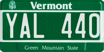 VT license plate YAL440