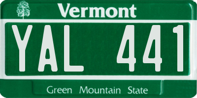 VT license plate YAL441