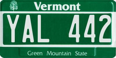 VT license plate YAL442