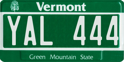 VT license plate YAL444