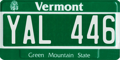 VT license plate YAL446