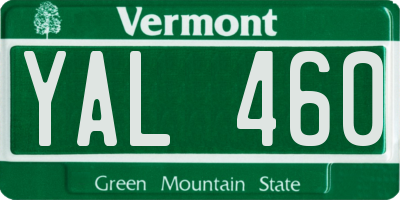 VT license plate YAL460