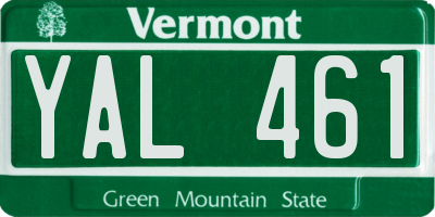 VT license plate YAL461