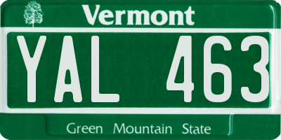 VT license plate YAL463