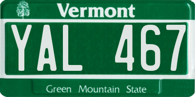 VT license plate YAL467