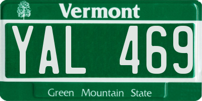 VT license plate YAL469