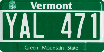 VT license plate YAL471
