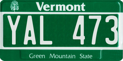 VT license plate YAL473