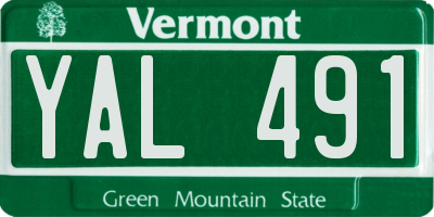 VT license plate YAL491