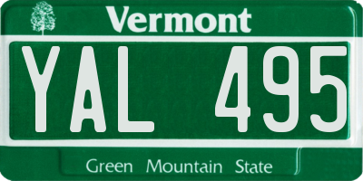 VT license plate YAL495