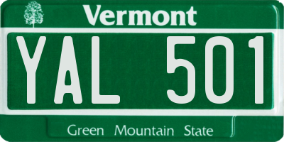 VT license plate YAL501