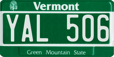 VT license plate YAL506