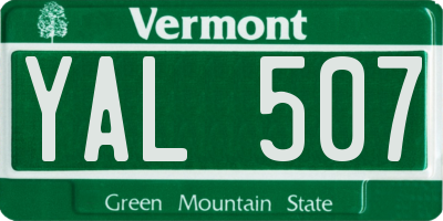 VT license plate YAL507