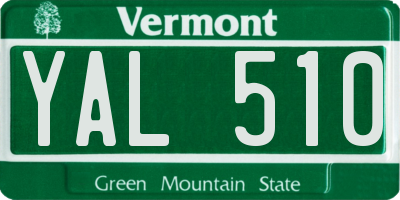 VT license plate YAL510