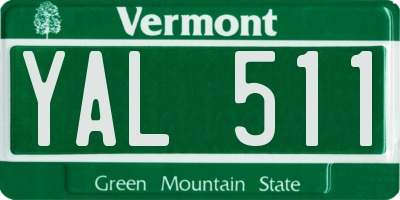 VT license plate YAL511