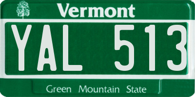 VT license plate YAL513
