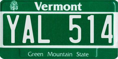 VT license plate YAL514