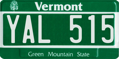VT license plate YAL515