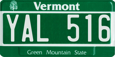 VT license plate YAL516