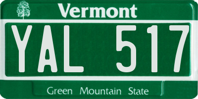 VT license plate YAL517