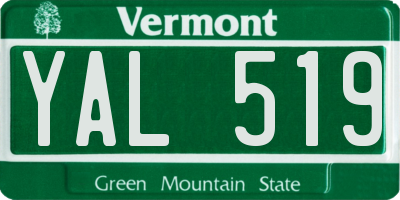 VT license plate YAL519