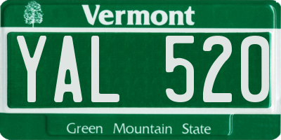 VT license plate YAL520