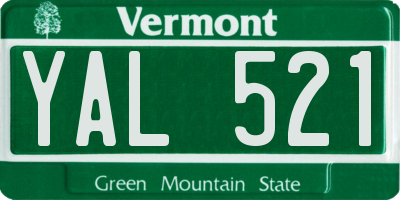 VT license plate YAL521