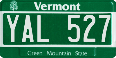 VT license plate YAL527