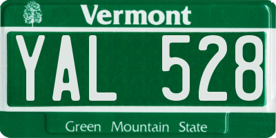 VT license plate YAL528