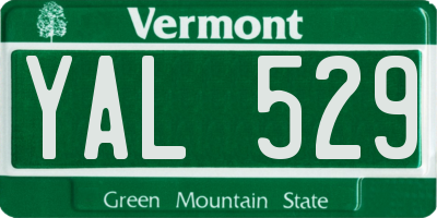 VT license plate YAL529