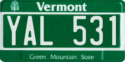 VT license plate YAL531