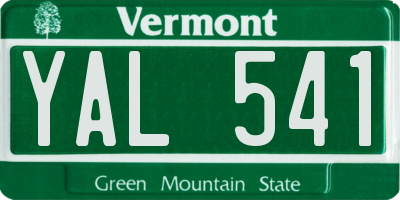 VT license plate YAL541