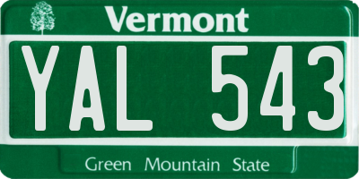 VT license plate YAL543